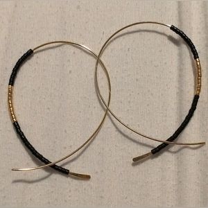 Beaded Hoop No-Back Earrings